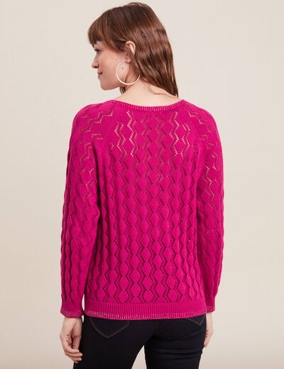 Pull confectionné en France rose fushia femme