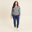 Chemise manches longues bleu canard femme