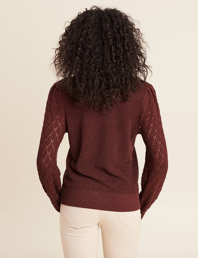 Pull manches longues bordeaux femme