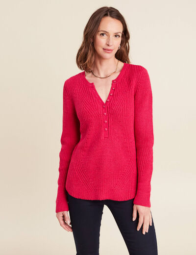 Pull manches longues rose femme