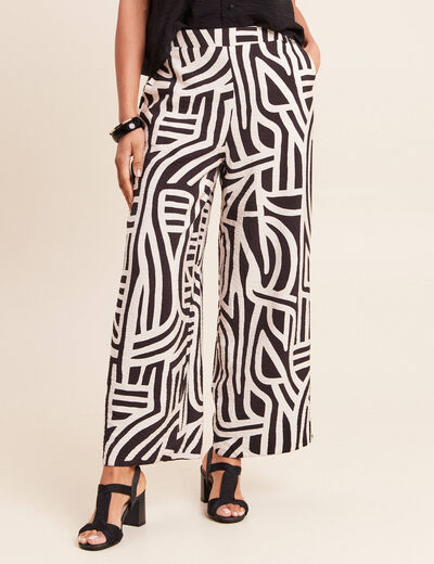 Pantalon magique Le R&eacute;versible large noir femme