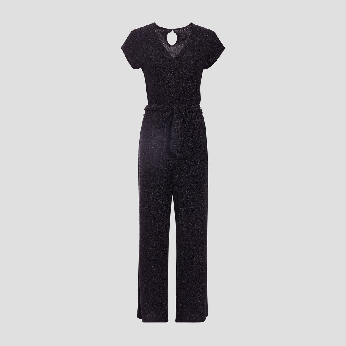 Combinaison pantalon ceinturée noir femme