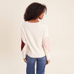 Pull col rond avec strass beige femme