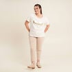 T-shirt manches courtes ecru femme