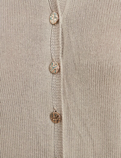 Gilet droit long &agrave; manches longues vert clair femme