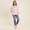 blouse fluide manches 3/4 bordeaux femme