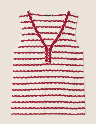 Débardeur cintré sans manches beige femme