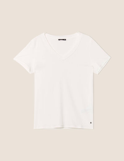 T-shirt manches courtes ecru femme
