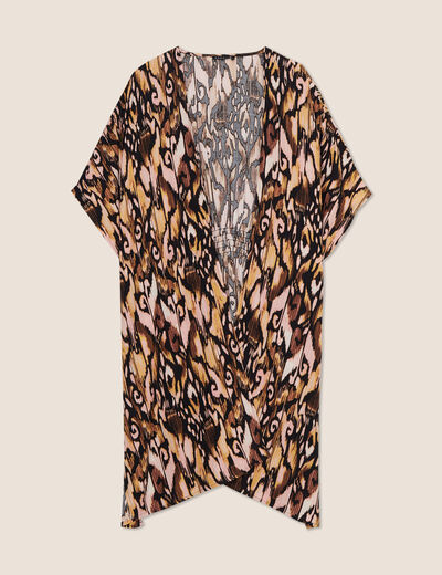 Kimono dos smocké noir femme
