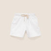 Short coupe mom taille &eacute;lastiqu&eacute;e blanc femme