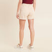Short droit taille élastiquée ivoire femme