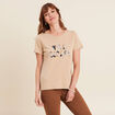 T-shirt sequins manches courtes sable femme