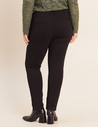 Legging 7/8&egrave;me taille bascul&eacute;e en maille noir femme