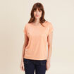 T-shirt manches courtes rose saumon femme