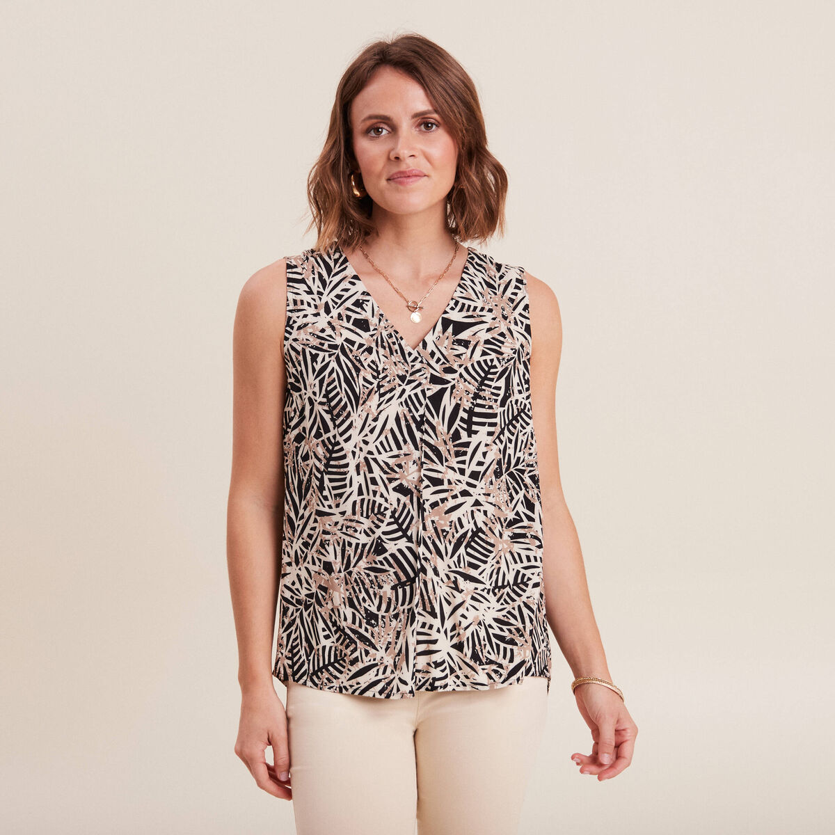 Blouse sans manches noir femme