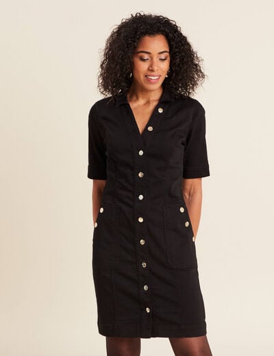 Robe droite en jean noir femme