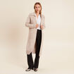 Gilet manches longues avec poches creme femme