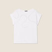T-shirt manches courtes clous blanc femme