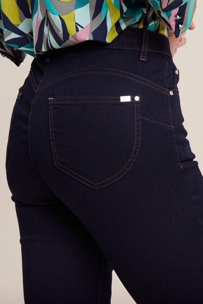 Pantalon léger taille standard long denim brut femme