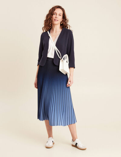 Veste cintrée bleu foncé femme