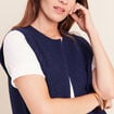 Gilet sans manches bleu marine femme