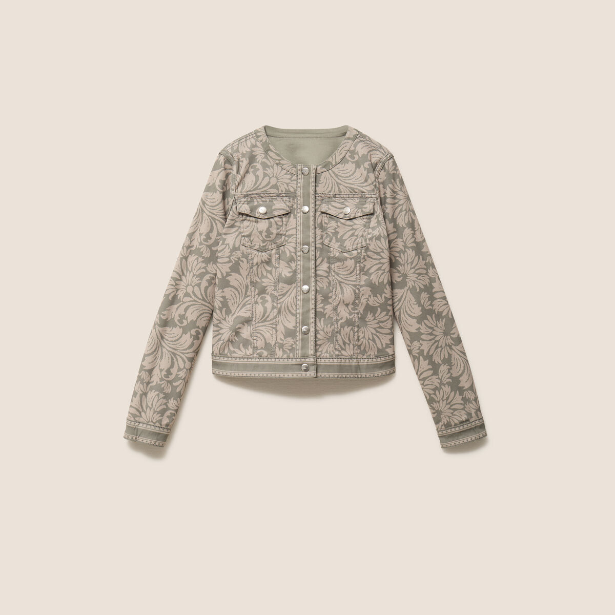 Veste cintr&eacute;e r&eacute;versible manches longues gris femme