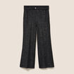 Pantalon large &agrave; paillettes noir femme