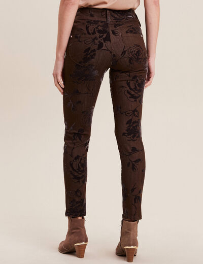 Jean ajusté taille standard marron femme