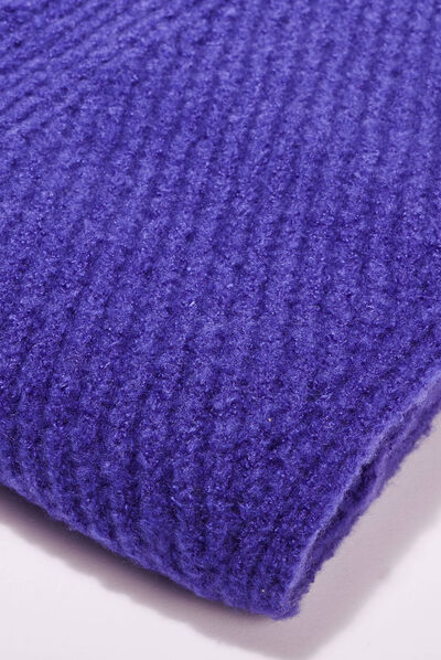 Écharpe tricotée bleu violet femme