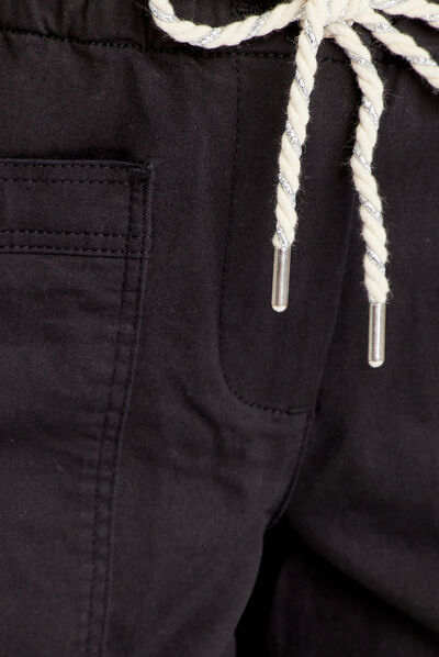 Pantalon flou à coulisse noir femme