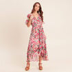 Robe longue portefeuille multicolore femme