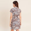 Robe droite zipp&eacute;e marron femme