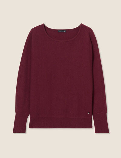 Pull manches longues bordeaux femme