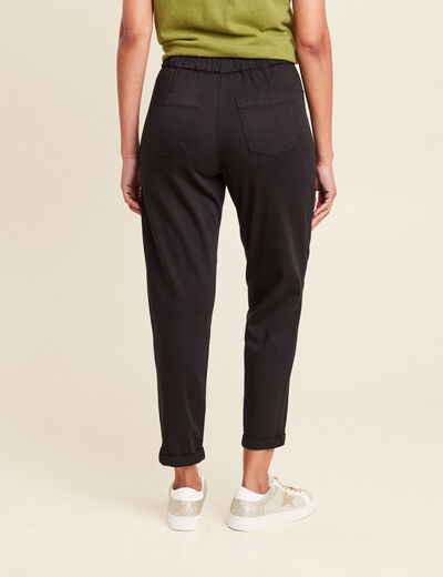 Pantalon coupe mom 7/8&egrave;me noir femme
