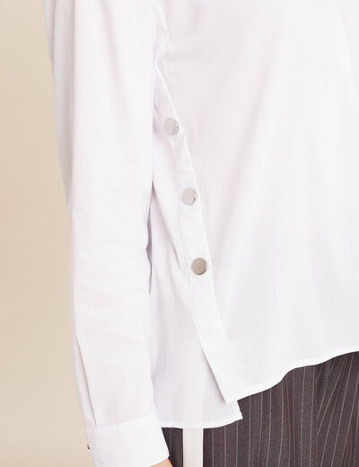 Chemise droite manches longues blanc femme