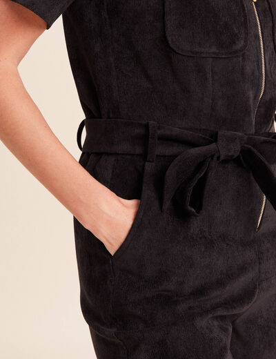 Combinaison en velours noir femme
