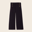 Pantalon large à pont noir femme