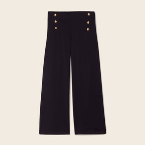 Pantalon large à pont noir femme