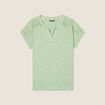 T-shirt manches courtes vert olive femme