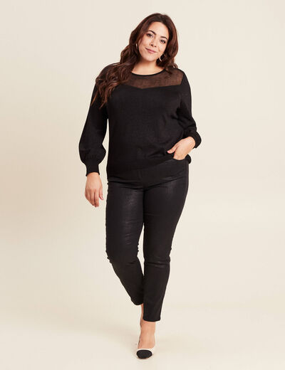 Pull manches longues noir femme