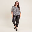 Blouse manches 3/4 noir femme