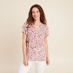 Blouse crêpe manches courtes vert kaki femme