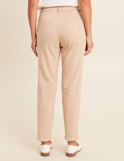 Pantalon boyfriend taille haute sable femme