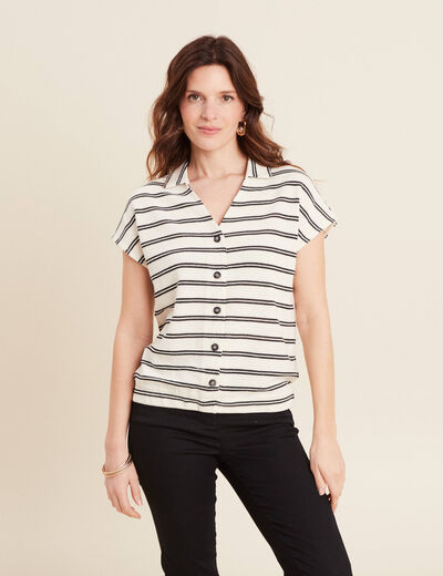 Blouse manches courtes blanc femme
