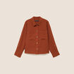 Veste fluide manches longues doubl&eacute;e marron fonc&eacute; femme