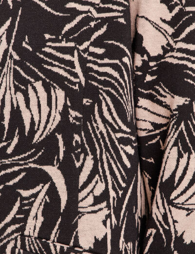 Veste cintr&eacute;e manches longues doubl&eacute;e noir femme