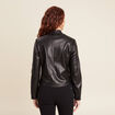 Blouson simili cuir noir femme