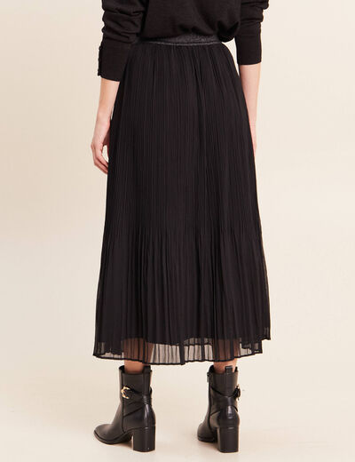 Jupe pliss&eacute;e doubl&eacute;e noir femme
