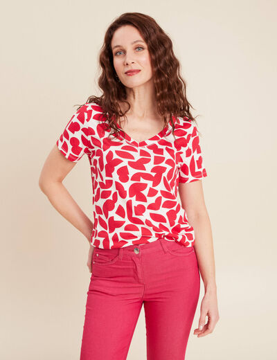 T-shirt manches courtes blanc femme
