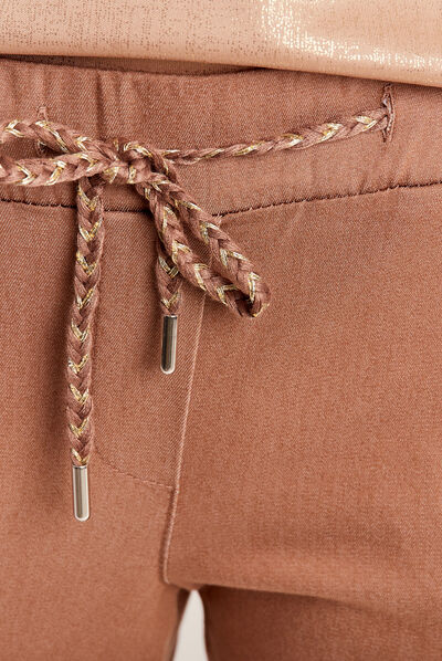 Pantalon jogger 7/8ème marron femme